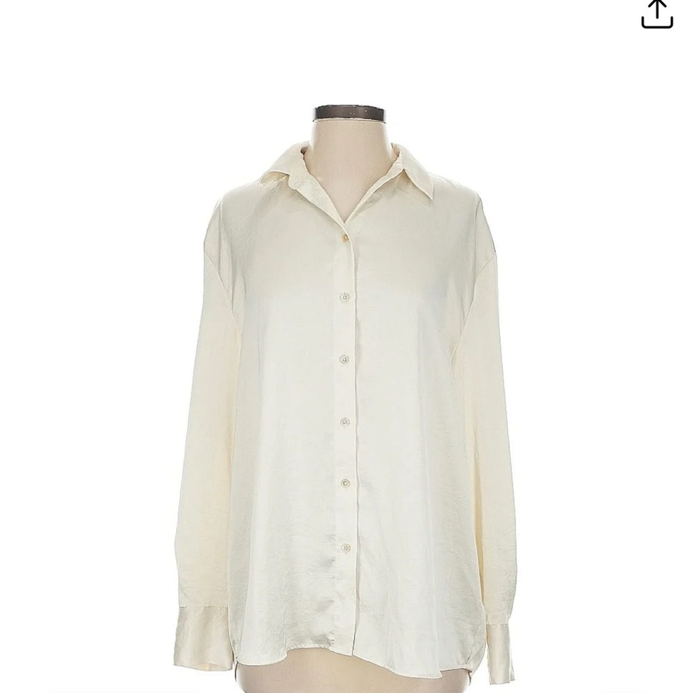 Aritzia Wilfred Cream Button-Up Blouse